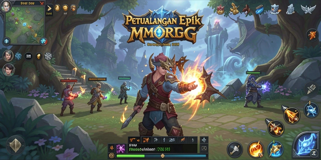 Tampilan gameplay epik dari 71H dalam dunia MMORPG.