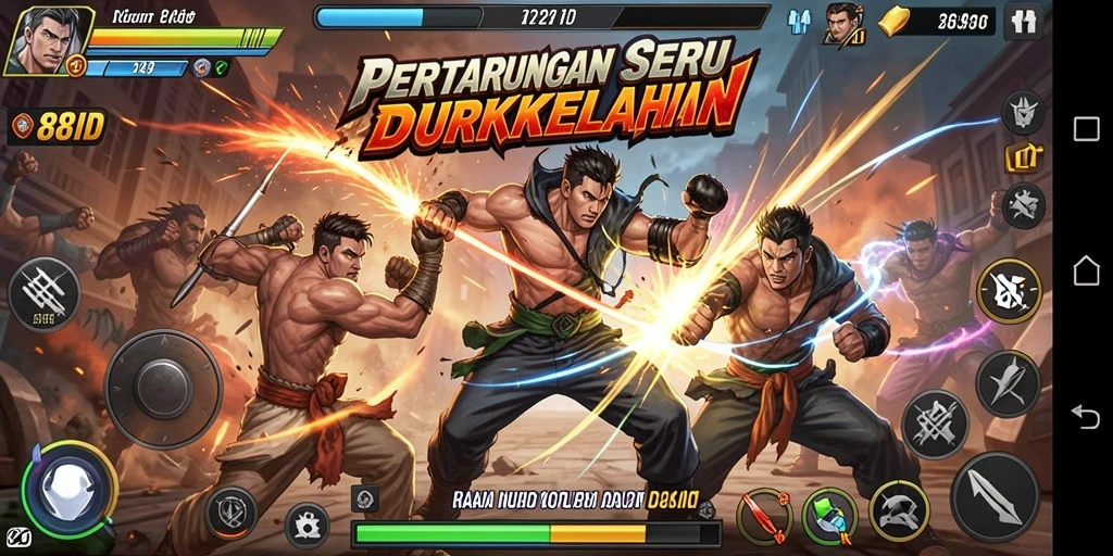 Tampilan menarik dari gameplay Fighting yang mendebarkan.