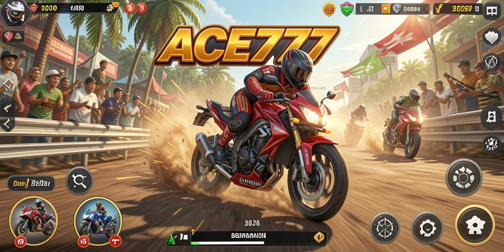 Gameplay balapan motor yang seru dan memukau.