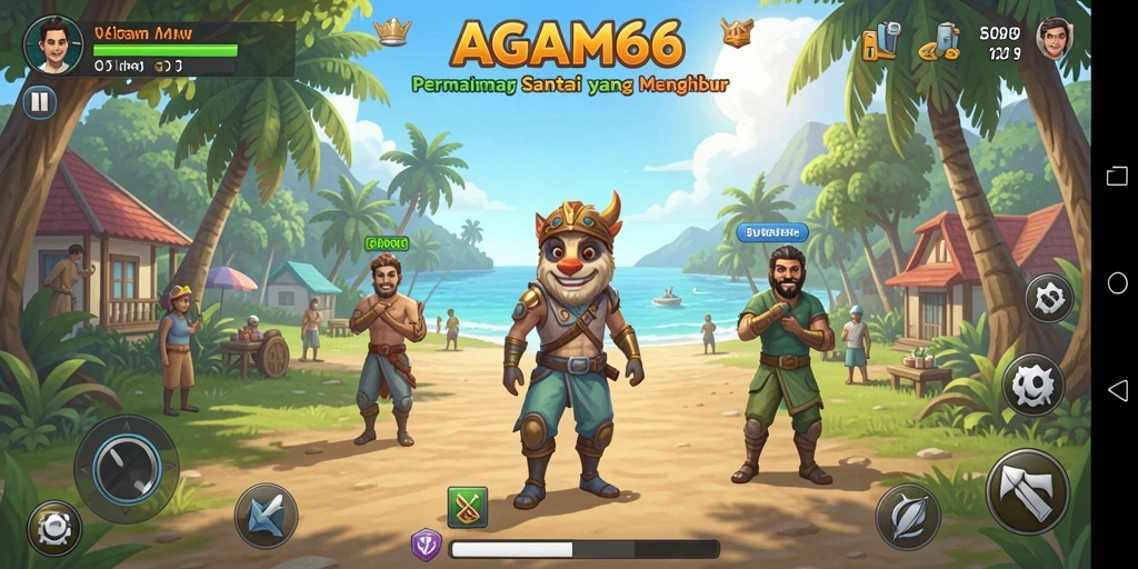 Tampilan gameplay AGAM66 yang penuh warna dan menawan.