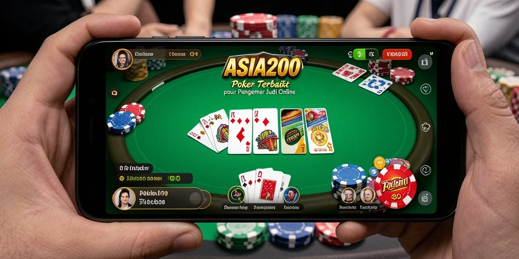 Tampilan gameplay seru Poker di ASIA200 yang mendebarkan.