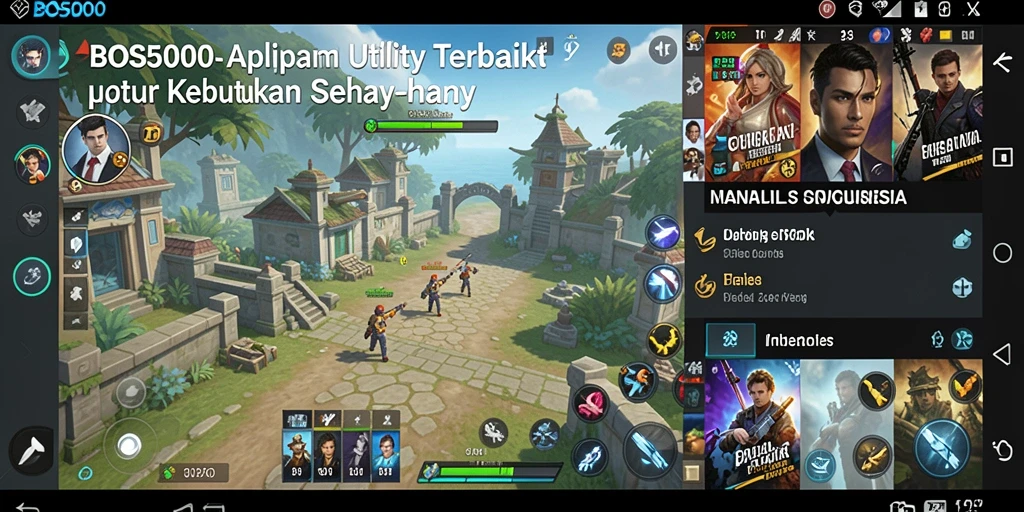 Tangkapan layar utama BOS5000 yang menunjukkan antarmuka pengguna yang sederhana dan akses cepat.