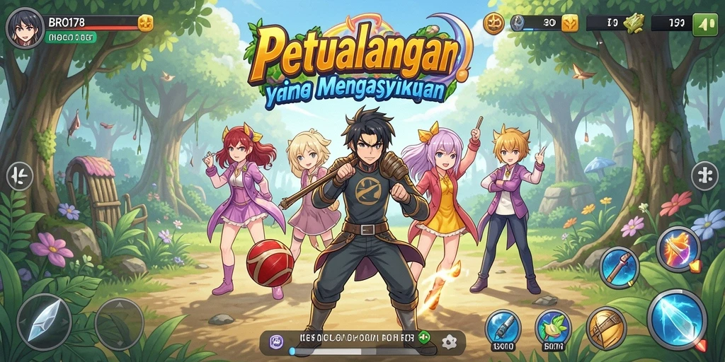 Screenshot menampilkan karakter anime dalam pertempuran seru.
