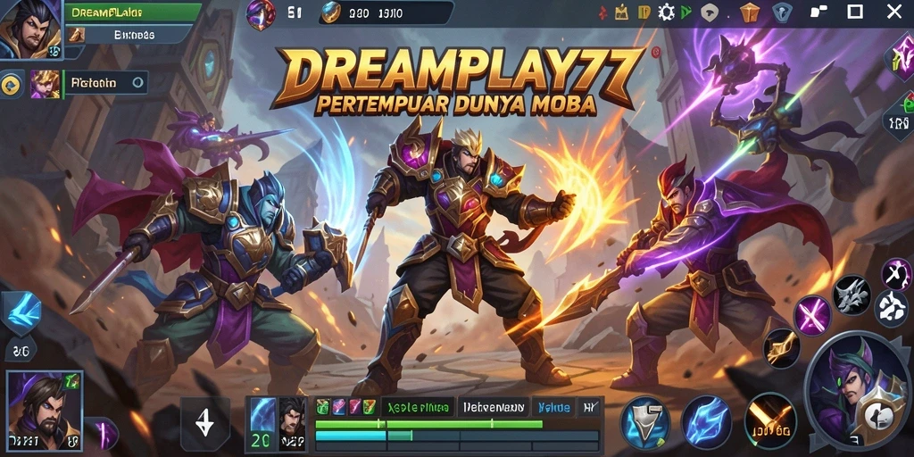 Screenshot dari pertarungan seru dalam game MOBA.