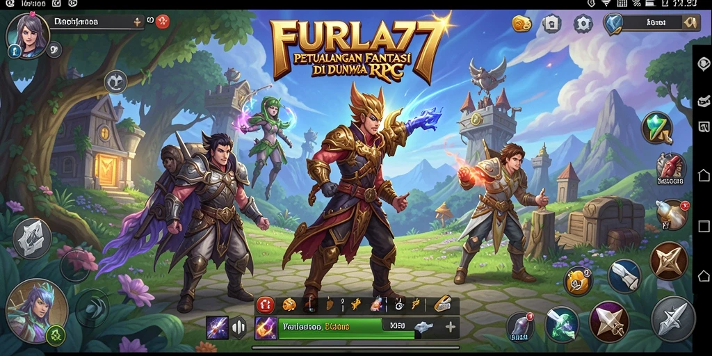 Tampilan gameplay menarik FURLA77 dengan pemandangan fantasy yang menakjubkan.
