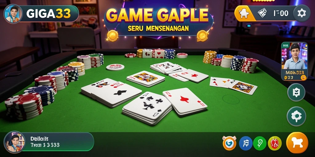 Tampilan gameplay seru GIGA33 menampilkan strategi Gaple.