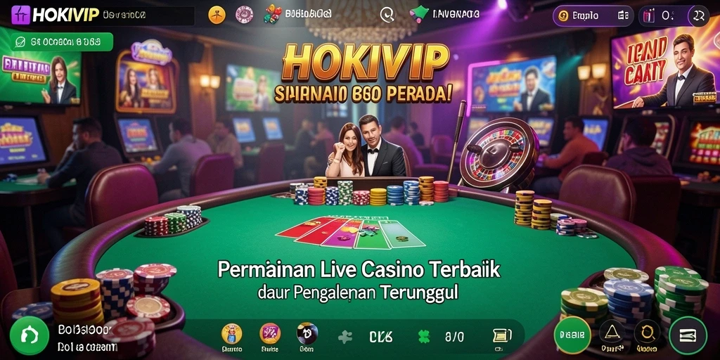 Tampilan gameplay langsung HOKIVIP yang mengasyikkan di kasino.