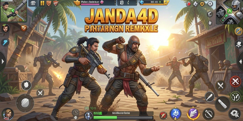 Tampilan gameplay seru di JANDA4D, aksi Battle Royale yang mendebarkan.