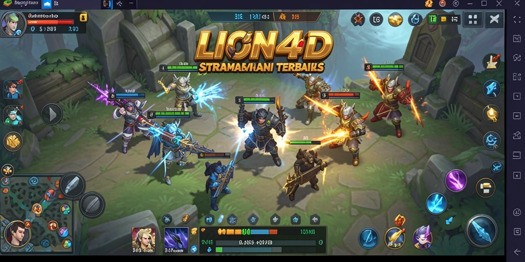 Screenshot menunjukkan aksi pertempuran intens dalam LION4D.