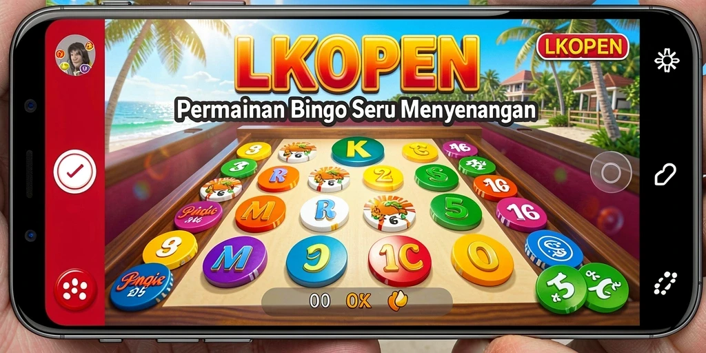 Tampilan gameplay LKOPEN yang seru dengan kartu Bingo yang menarik.