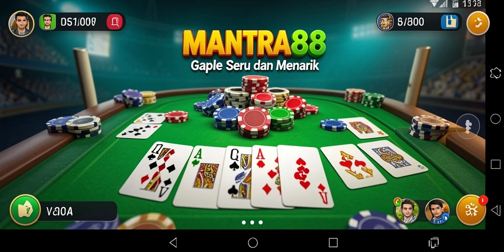 Tampilan seru gameplay Gaple di MANTRA88.