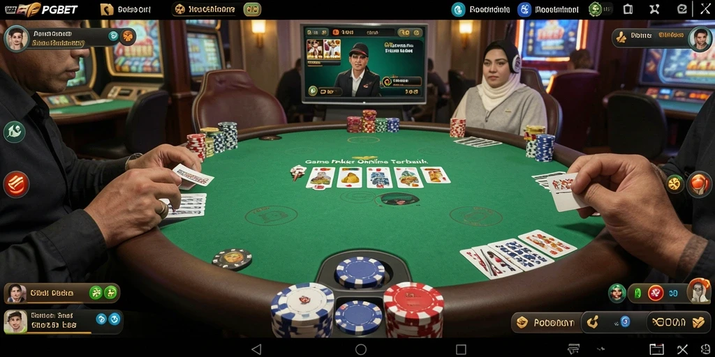 Screenshot PGBET menampilkan momen seru permainan poker online.