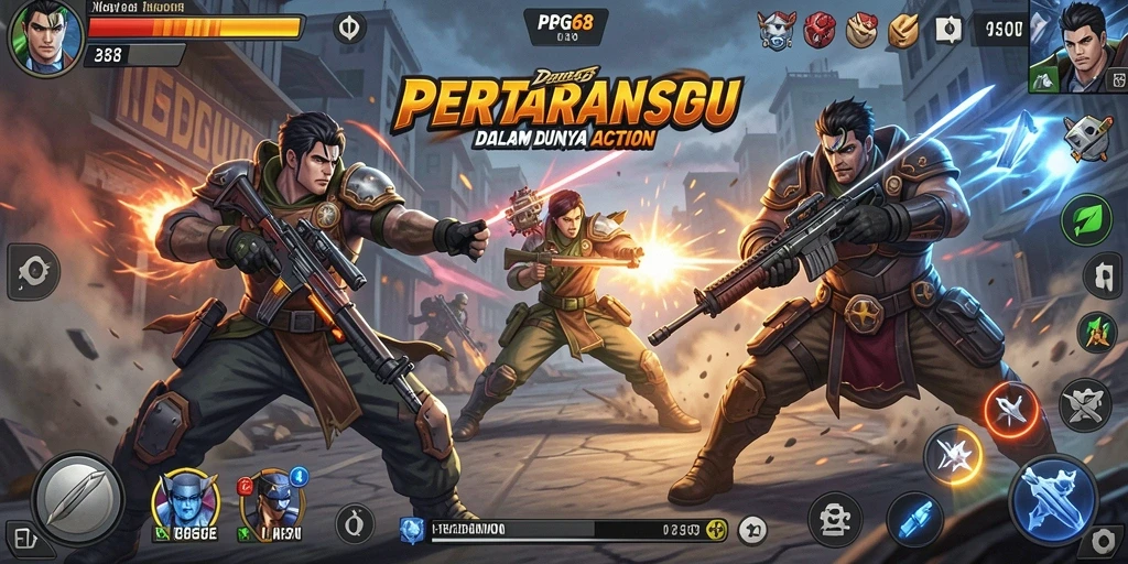 Tampilan screenshot menunjukkan aksi spektakuler dalam PGG68.