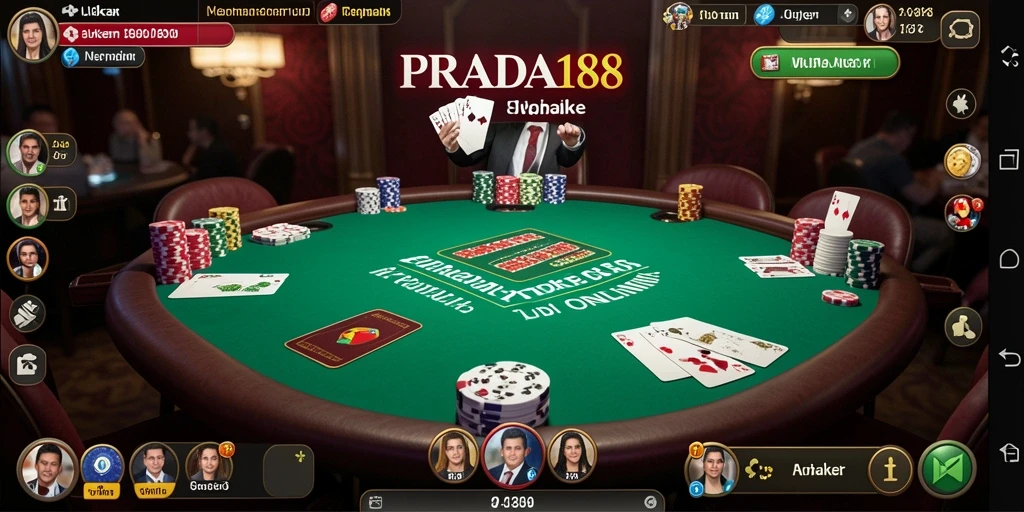 Screenshot utama PRADA188 menampilkan gameplay poker yang seru dan mendebarkan.