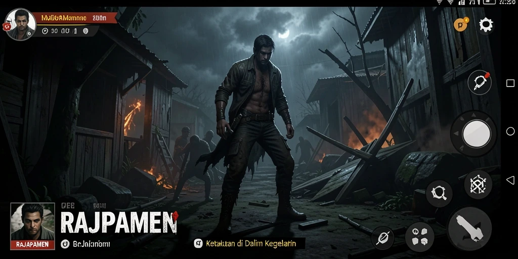 Tampilan menakutkan dari gameplay RAJAPAMEN yang mencekam.