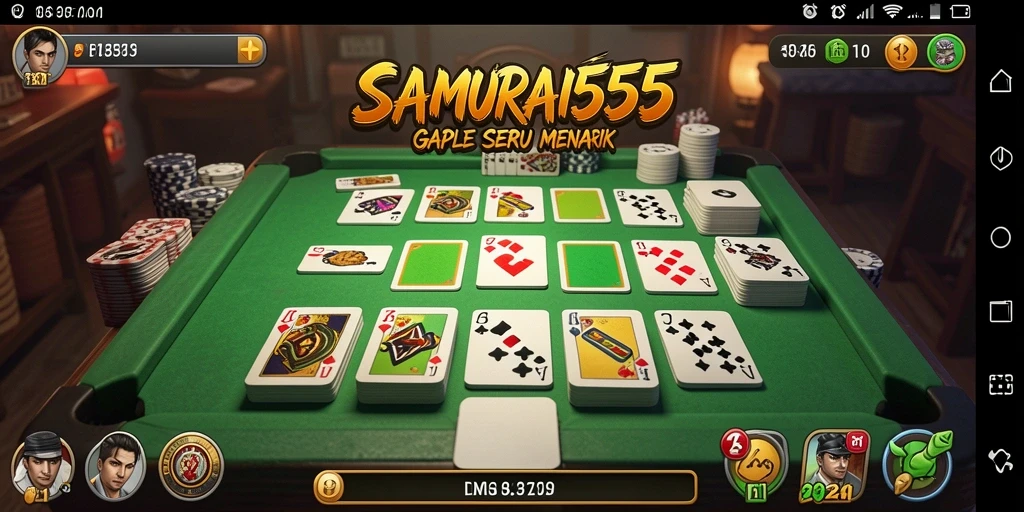 Tampilan gameplay Gaple yang seru di SAMURAI555.