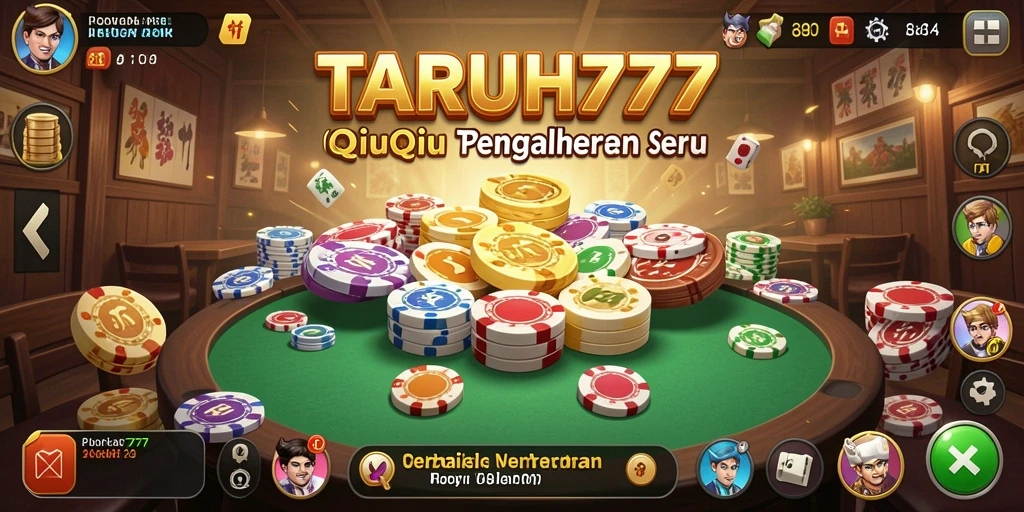 Screenshot TARUH777 menunjukkan gameplay seru QiuQiu yang mendebarkan.