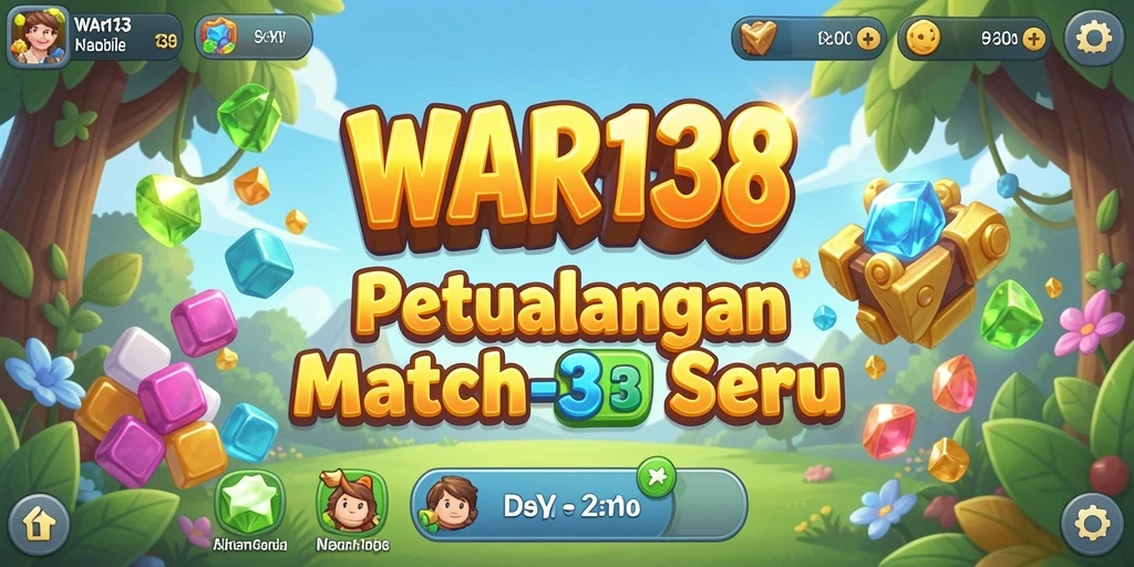 Tangkapan layar gameplay Match-3 yang menarik dan berwarna-warni.